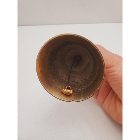 Vintage Brass Hand Bell - Handheld Solid Brass Bell with Charming Tone - Home - Picture 4 of 10